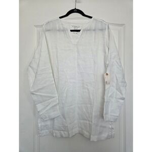 Simple Laguna‎ Beach 100% Linen Tunic Cover-up Sz M Beach Resort Vacation